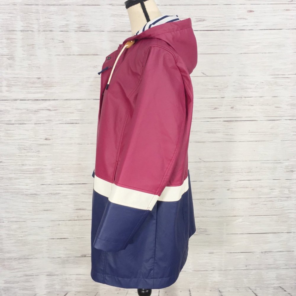 Talbots ~ Water Resistant Rain Full Zip Hooded Coat Jacket 1 Plus Petite - Picture 5 of 13